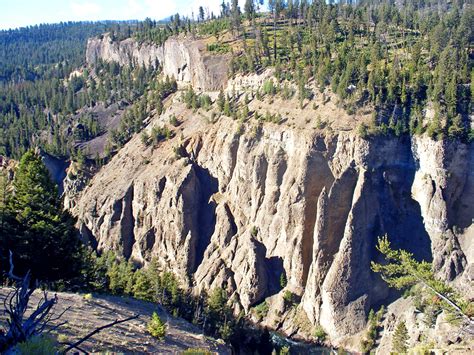 Cliffs Near Tower Falls Yellowstone River Picnic Area Trail