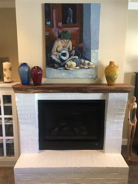 Custom Live Edge Black Walnut Mantel Hand Finished And Installed By