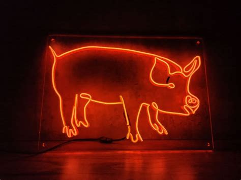 Pig Hog Livestock Domestic Animal Pig Hog Neon Sign Handmade Etsy
