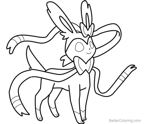 Sylveon From Pokemon Coloring Pages Free Printable Coloring Pages