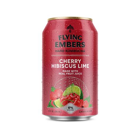 Cherry Hibiscus Lime Hard Kombucha Flying Embers