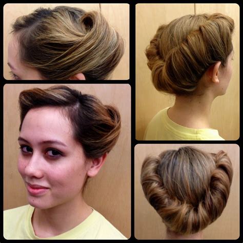 Victory Roll With Classic Back Tuck Roll Vintage Hairstyles Hair