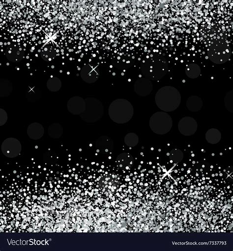 Shiny Silver Glitter On Black Background Vector Image