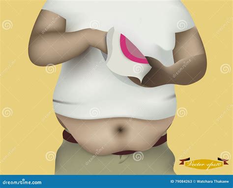 Belly Fat Man Design Concept Stock Vector Illustration Of Cartoon