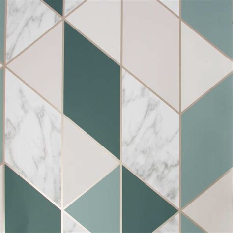 Sublime Marble Geometric Dark Green Wallpaper Homebase