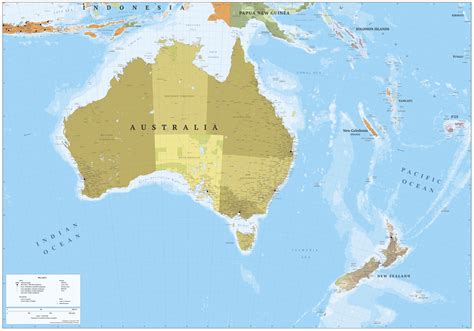 Australia And New Zealand Map Cartorical
