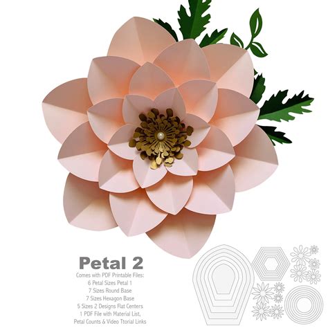 Printable Flower Petal Templates For Making Paper Flowers 396