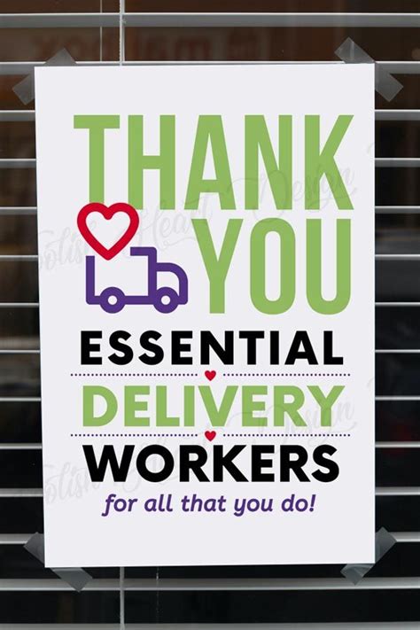 Delivery Driver Thank You Sign Printable Free Printable Word Searches
