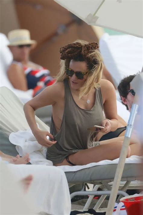 Caroline Flack Strips To Strapless Bikini And Shows Off Toned Figure As She Soaks Up Miami Sun