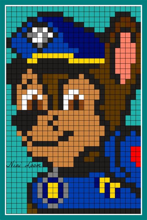 Paw patrol marshall broderimonster hama beads design. chase pat patrouille | plastic canvanas patterns | Graph ...