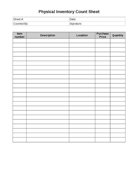 Free physical inventory count sheet template. 5+ Inventory Count Sheet Templates - Word Templates