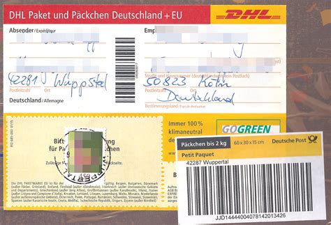 In den drucker einlegen, das pdf mit dem versandetickett in a4. File:Päckchenaufkleber mit Briefmarke bis 2 kg, DHL 2016 ...