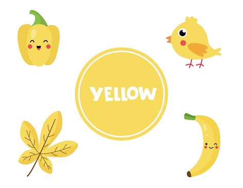 Learning Yellow Color For Preschool Kids Educational Worksheet