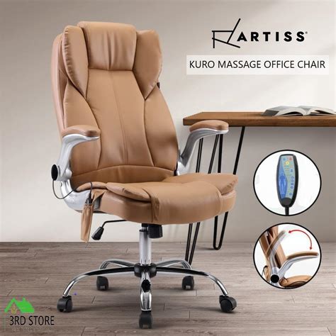 artiss massage office chair gaming chairs computer chair 8 point espresso