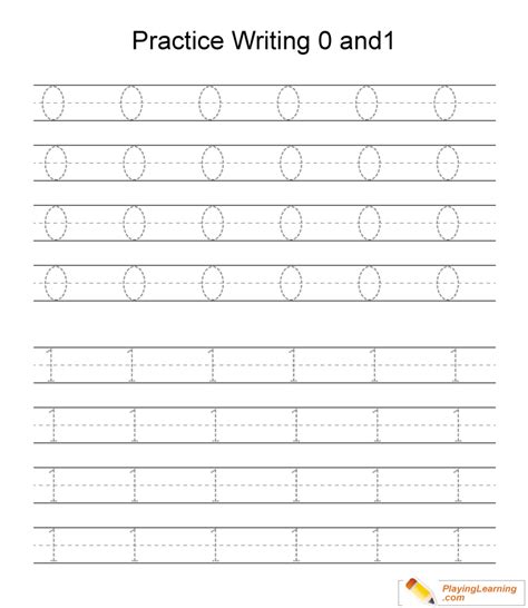 Number 0 And 1 Writing Worksheet Free Number 0 And 1 Writing Worksheet