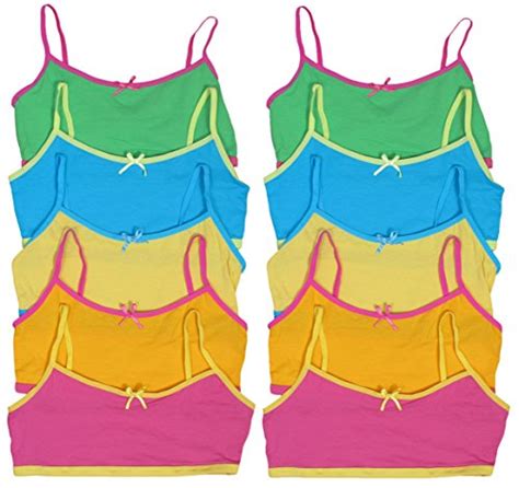 Sweet And Sassy Girls 10 Pack Cotton And Spandex Crop Training Bra Assortment 1 Large 14 16