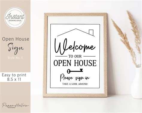 Open House Welcome Sign Open House Welcome Real Estate Etsy