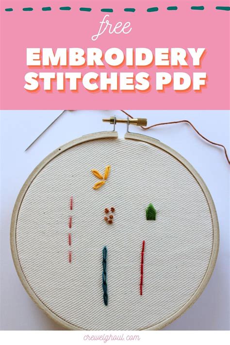 Basic Embroidery Stitches Free PDF - Crewel Ghoul