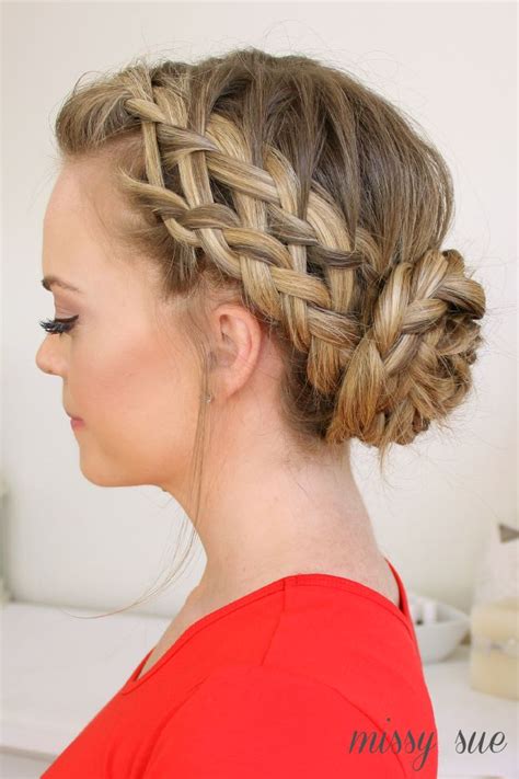 Then add in hair from the left and combine it with the braid. 10 Fabulous French Braid Updo Hairstyles - Pretty Designs