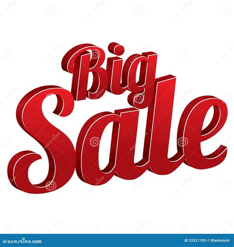 Big Sale Sign Isolated Vector Icon Royalty Free Stock Photo Image