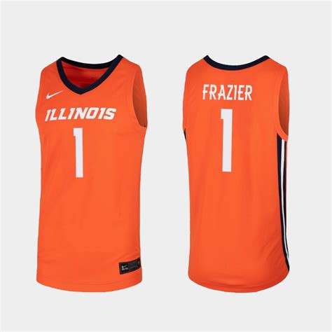 Mens Illinois Fighting Illini 1 Trent Frazier Orange Nike Basketball