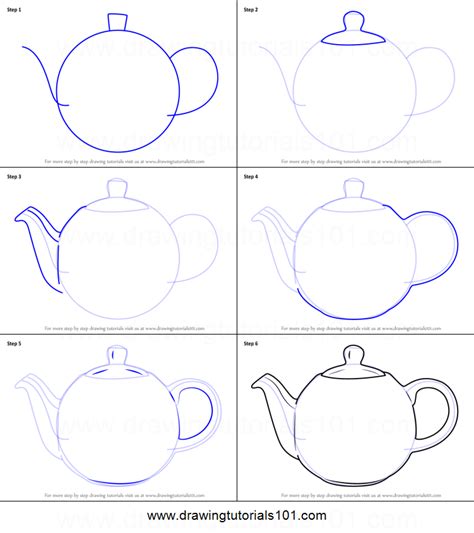 How To Draw A Teapot Printable Drawing Sheet By