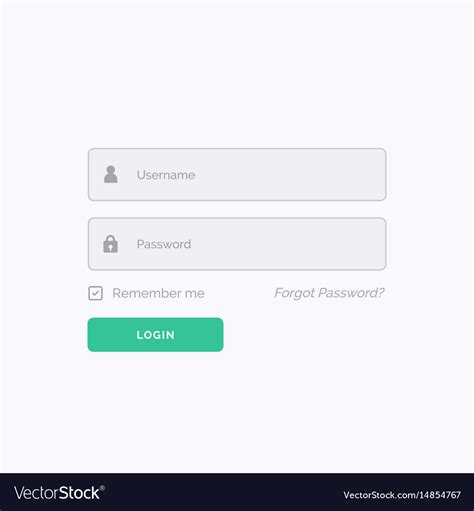 Simple White Login Form Design Royalty Free Vector Image