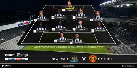 Starting Line Ups Newcastle V Man United Itv News