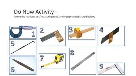 Marking Out And Measuring Tools Starter Activity Teaching Resources