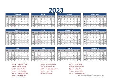 2023 Accounting Calendar 4 5 4 Free Printable Templates