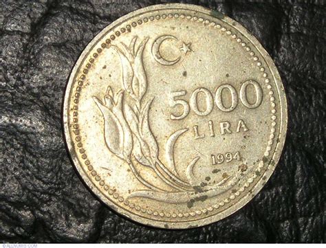 5000 Lira 1994 Republic 1991 2000 Turkey Coin 4471