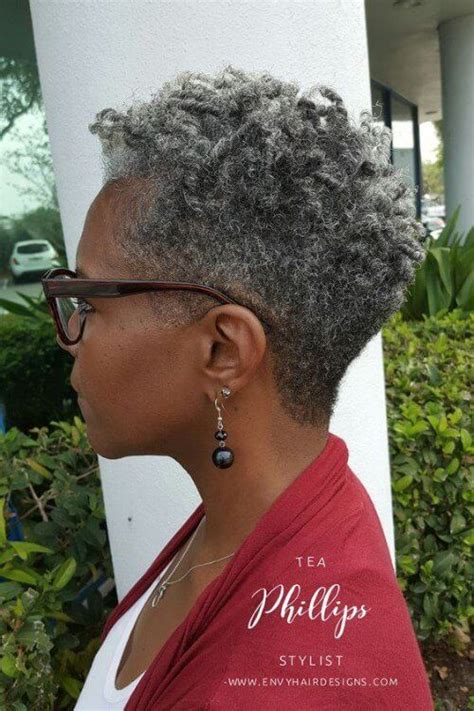 Hairstyles For Black Women Over 60 Short Grey Hair Tapered Natural