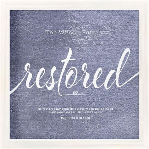 Restored Is From The Restoration Series Which Highlights Four