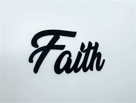 Faith Word Wall Art Decor Wood Cut Etsy