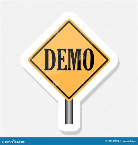 Demo Road Sign Sticker Stock Vector Illustration Of Text 155245334
