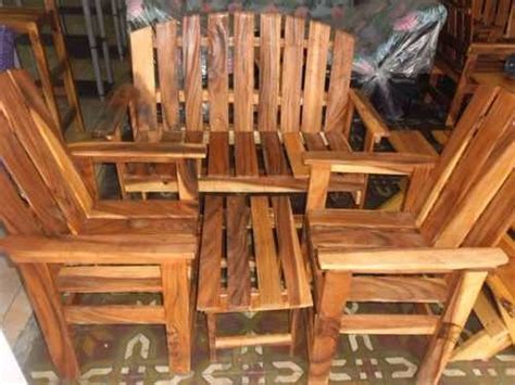 juego de muebles sala porche rusticos madera sillas recibo bs 55 000 00 en mercado libre