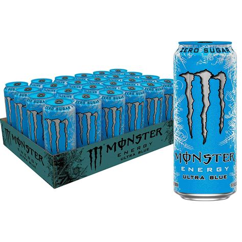 Monster Energy Ultra Blue Sugar Free Energy Drink 16 Ounce Pack Of