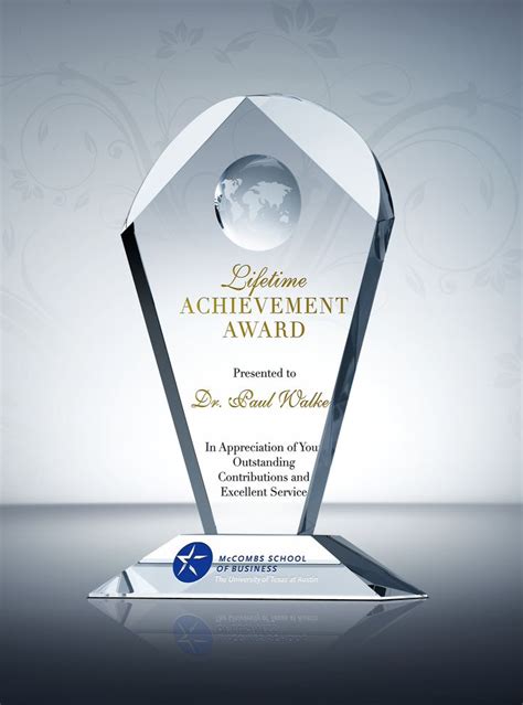 Lifetime Achievement Award Congratulating Employees Lifetime