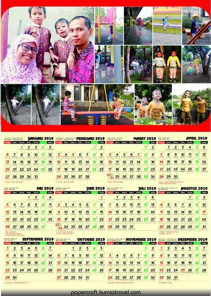Jual Kalender Dinding Tahun 2019 Custom Foto 1 Lembar Portrait Ac 260