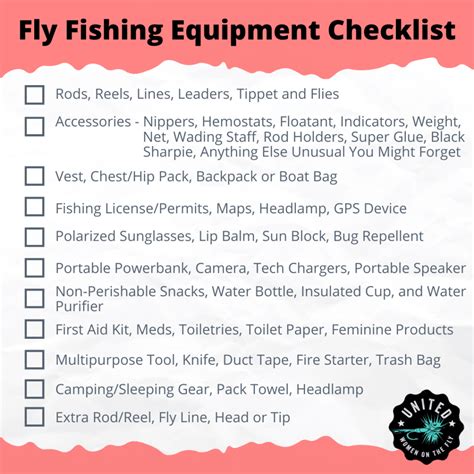 Fly Fishing Checklist United Women On The Fly