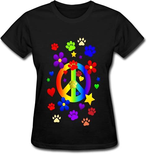 Customize Womens Peace Sign Paws T Shirts Clothing