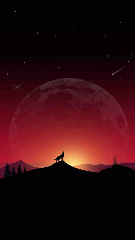 Red Moon Wolf Iphone Wallpaper Iphone Wallpapers
