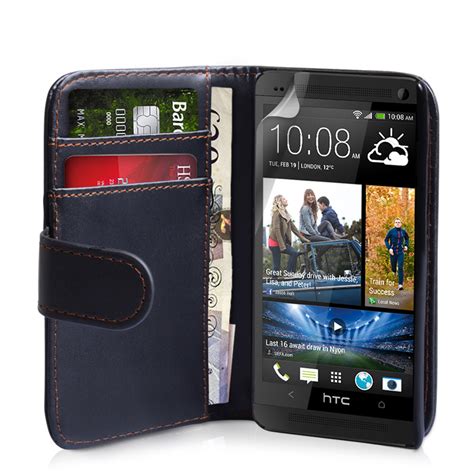 Yousave Accessories Htc One Leather Effect Wallet Case Black