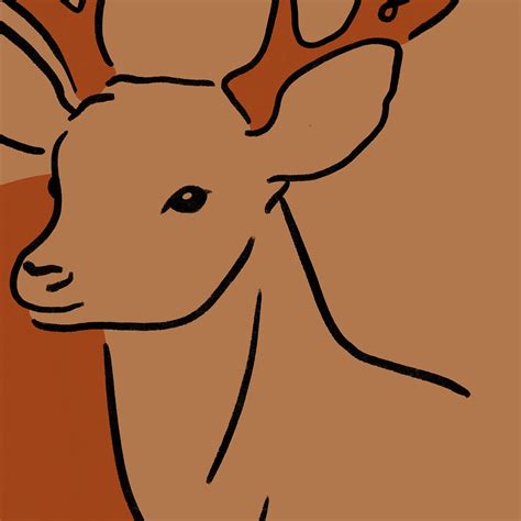 Buck Antlers Sketch Digital Print Etsy