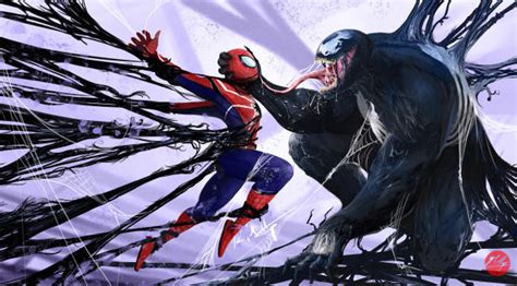 1080x234 Venom Vs Spider Man Art 1080x234 Resolution Wallpaper Hd