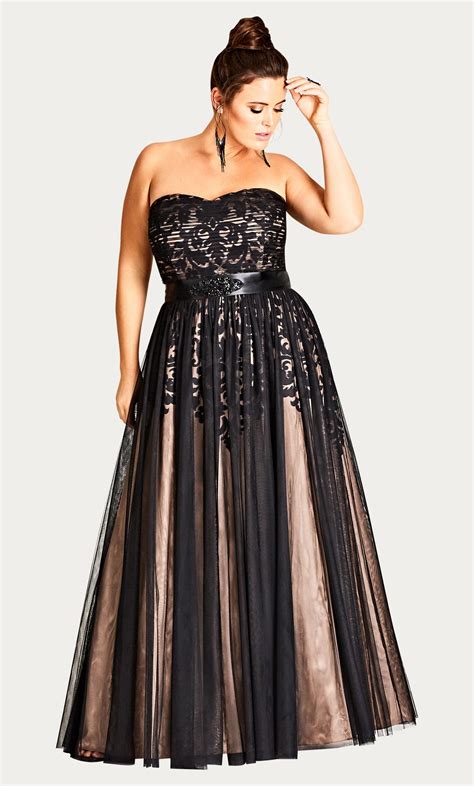 City Chic Embroidered Tulle Maxi Dress In Black Save 30 Lyst