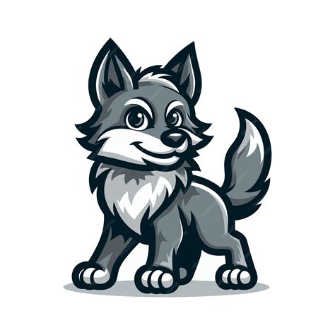 Premium Vector Cute Wolf Cartoon Vector On White Background