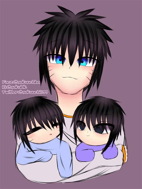 Menma Uchiha Uzumaki And His Little Brothers By Sakuuchiha09 On Deviantart