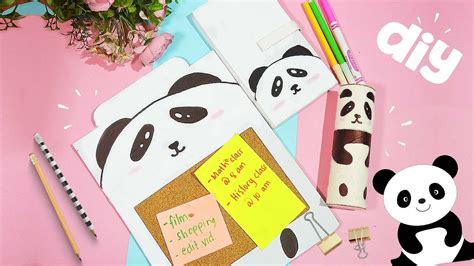 3 Easy Diy Panda School Supplies For Back To School Youtube