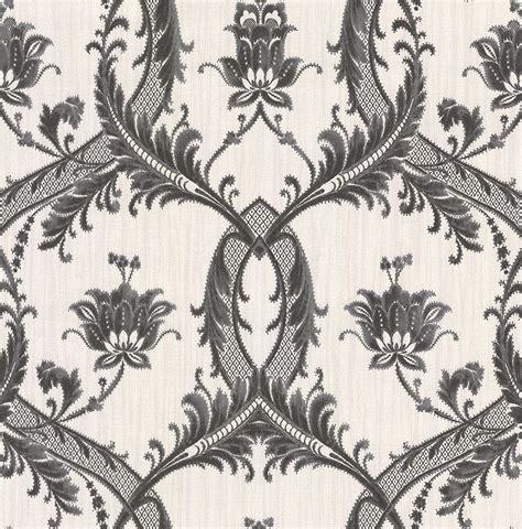 Milano Floral Damask By Albany Charcoal Wallpaper Wallpaper